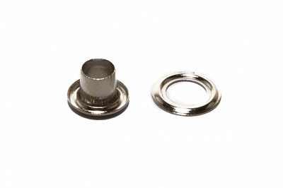 Люверсы металлические "ОмТекс", блочка/кольцо, (3 мм) - цв.никель - купить в Абакане. Цена: 0.18 руб.