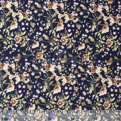 Плательная ткань "Фламенко" 1.1, 80 гр/м2, шир.150 см, принт растительный - купить в Абакане. Цена 241.49 руб.
