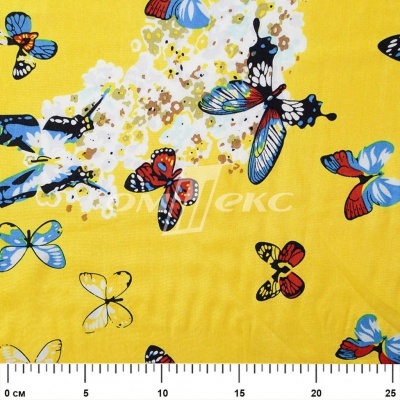Плательная ткань "Софи" 7.2, 75 гр/м2, шир.150 см, принт бабочки - купить в Абакане. Цена 241.49 руб.