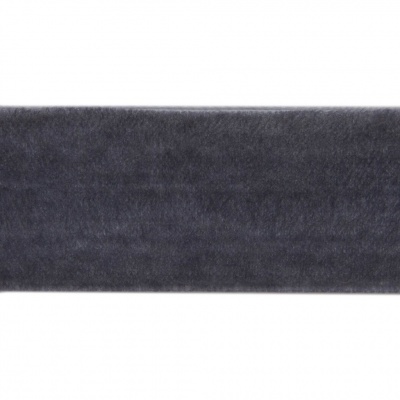 Лента бархатная нейлон, шир.25 мм, (упак. 45,7м), цв.189-т.серый - купить в Абакане. Цена: 981.09 руб.