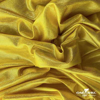Трикотажное полотно голограмма, шир.140 см, #602 -жёлтый/жёлтый - купить в Абакане. Цена 385.88 руб.