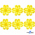 Кружево гипюр "Ромашка" 0575-1169, шир. 25 мм/уп.13,7 м, цвет 8208-жёлтый - купить в Абакане. Цена: 289.76 руб.