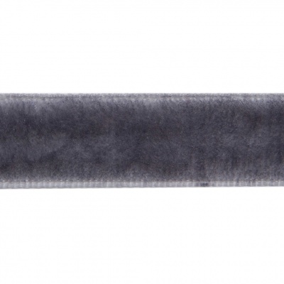 Лента бархатная нейлон, шир.12 мм, (упак. 45,7м), цв.189-т.серый - купить в Абакане. Цена: 457.61 руб.