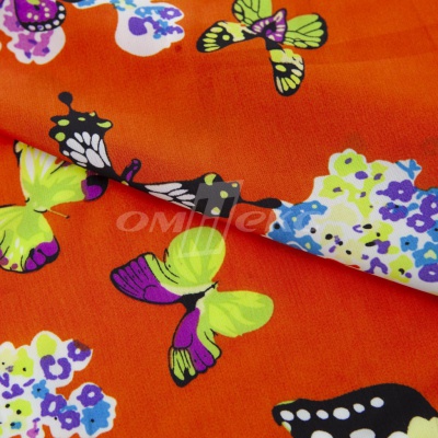 Плательная ткань "Софи" 7.1, 75 гр/м2, шир.150 см, принт бабочки - купить в Абакане. Цена 241.49 руб.
