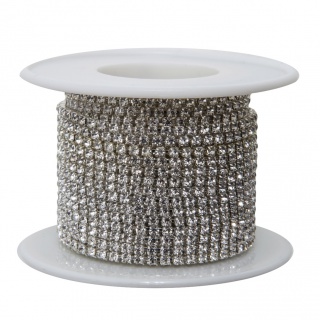 Цепь со стразами SS6 (упак 10 ярд) цв CRISTAL SILVER (1)