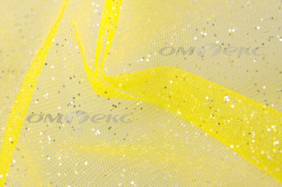 Сетка Глиттер, 40 гр/м2, шир.160см, цвет жёлтый - купить в Абакане. Цена 163.01 руб.