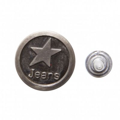 Пуговица джинсовая металлическая, 15 мм, в ассортименте - купить в Абакане. Цена: 1.62 руб.