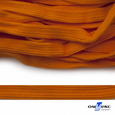 Шнур плетеный (плоский) d-12 мм, (уп.90+/-1м), 100% полиэстер, цв.267 - оранжевый - купить в Абакане. Цена: 8.62 руб.