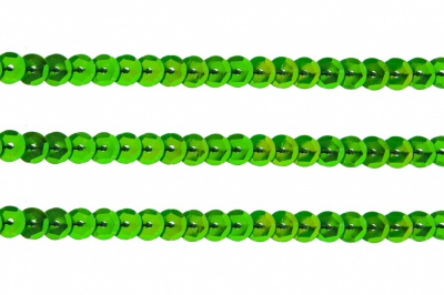 Пайетки "ОмТекс" на нитях, CREAM, 6 мм С / упак.73+/-1м, цв. 94 - зеленый - купить в Абакане. Цена: 297.48 руб.