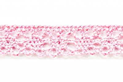 Тесьма кружевная 0621-1607, шир. 15 мм/уп. 20+/-1 м, цвет 096-розовый - купить в Абакане. Цена: 302.42 руб.