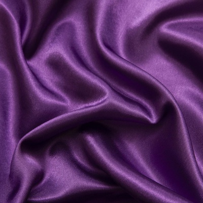 Поли креп-сатин 19-3536, 125 (+/-5) гр/м2, шир.150см, цвет фиолетовый - купить в Абакане. Цена 155.57 руб.
