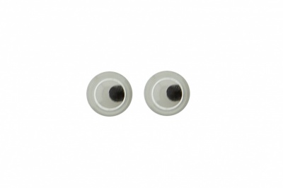 Глазки для игрушек, круглые, с бегающими зрачками, 3 мм/упак.100+/-5 шт, цв. -черно-белые - купить в Абакане. Цена: 25.40 руб.