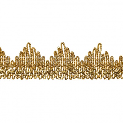 Тесьма металлизированная 0384-0240, шир. 40 мм/уп. 25+/-1 м, цвет золото - купить в Абакане. Цена: 490.74 руб.