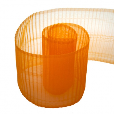 Лента капроновая "Гофре", шир. 110 мм/уп. 50 м, цвет оранжевый - купить в Абакане. Цена: 26.93 руб.