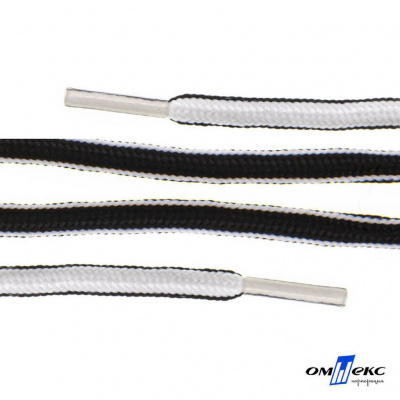 Шнурки #4-27, круглые 130 см, двухцветные (черно/белый) - купить в Абакане. Цена: 47.04 руб.
