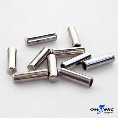 06033-Наконечник для шнура металл, отв. 4 мм, цв. никель - купить в Абакане. Цена: 6.08 руб.