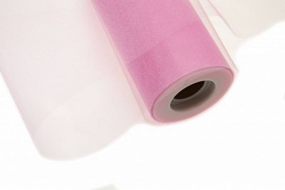 Фатин блестящий в шпульках 16-14, 12 гр/м2, шир. 15 см (в нам. 25+/-1 м), цвет розовый - купить в Абакане. Цена: 107.52 руб.