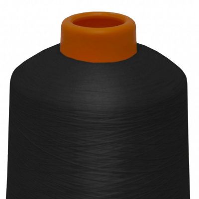 Нитки текстурированные некручёные, намот. 15 000 м, цвет чёрный - купить в Абакане. Цена: 204.10 руб.