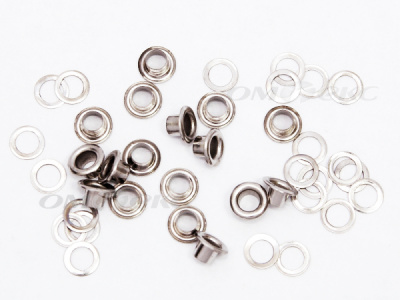 Люверсы металлические, блочка/кольцо, №3 (5 мм) упак.1000 шт- цв.никель - купить в Абакане. Цена: 215.60 руб.