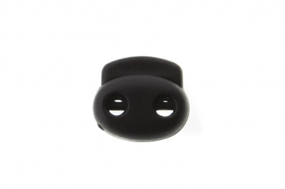8049ТН Фиксатор пластиковый двухдырочный, 23х20 мм, цвет чёрный - купить в Абакане. Цена: 1.37 руб.