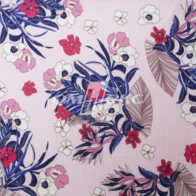 Плательная ткань "Фламенко" 18.1, 80 гр/м2, шир.150 см, принт растительный - купить в Абакане. Цена 239.03 руб.