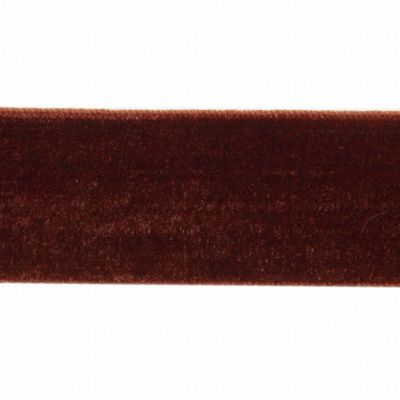 Лента бархатная нейлон, шир.25 мм, (упак. 45,7м), цв.120-шоколад - купить в Абакане. Цена: 981.09 руб.