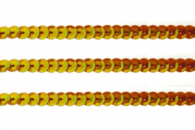 Пайетки "ОмТекс" на нитях, CREAM, 6 мм С / упак.73+/-1м, цв. 88 - оранжевый - купить в Абакане. Цена: 300.55 руб.