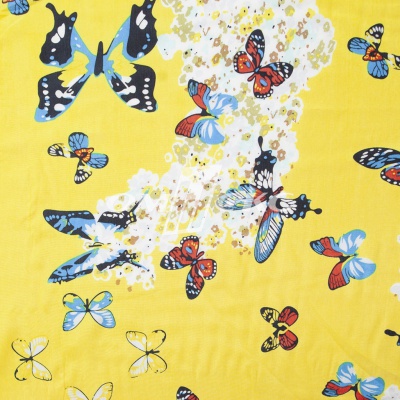 Плательная ткань "Софи" 7.2, 75 гр/м2, шир.150 см, принт бабочки - купить в Абакане. Цена 243.96 руб.