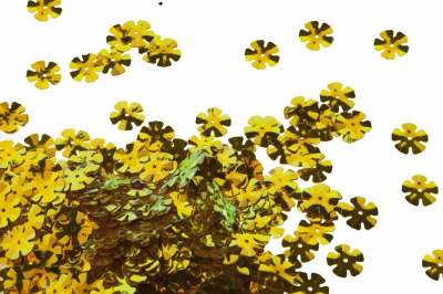 Пайетки "ОмТекс" россыпью,DOUBLE SIDED GOLD,цветок 14 мм/упак.50 гр, цв. 0460-золото - купить в Абакане. Цена: 80.93 руб.