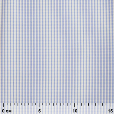 Ткань сорочечная Клетка Виши, 115 г/м2, 58% пэ,42% хл, шир.150 см, цв.2-голубой, (арт.111) - купить в Абакане. Цена 306.69 руб.