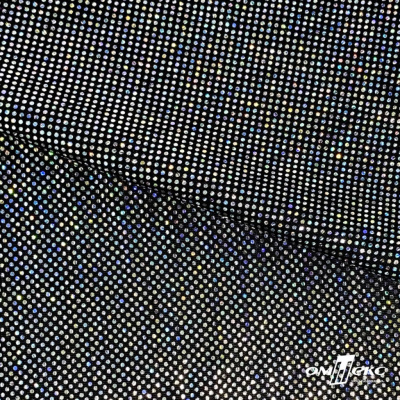 Трикотажное полотно голограмма, шир.140 см, #601-хамелеон чёрный - купить в Абакане. Цена 452.76 руб.