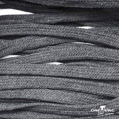 Шнур плетеный d-8 мм плоский, 70% хлопок 30% полиэстер, уп.85+/-1 м, цв.1027-серый - купить в Абакане. Цена: 735 руб.