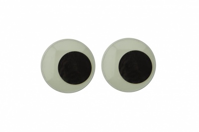 Глазки для игрушек, круглые, с бегающими зрачками, 24 мм/упак.50+/-2 шт, цв. -черно-белые - купить в Абакане. Цена: 60.32 руб.