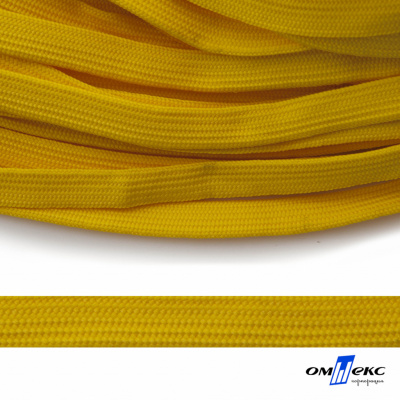 Шнур плетеный (плоский) d-12 мм, (уп.90+/-1м), 100% полиэстер, цв.269 - жёлтый - купить в Абакане. Цена: 8.62 руб.
