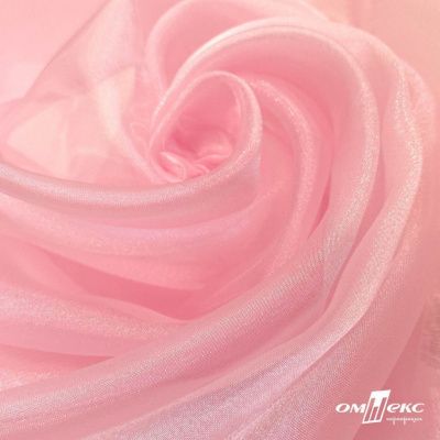 Ткань органза, 100% полиэстр, 28г/м2, шир. 150 см, цв. #47 розовая пудра - купить в Абакане. Цена 86.24 руб.
