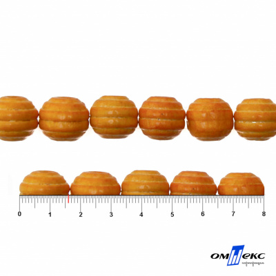 0309-Бусины деревянные "ОмТекс", 16 мм, упак.50+/-3шт, цв.003-оранжевый - купить в Абакане. Цена: 62.22 руб.