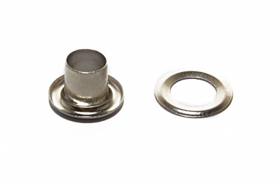 Люверсы металлические "ОмТекс", блочка/кольцо, (4 мм) - цв.никель - купить в Абакане. Цена: 0.24 руб.