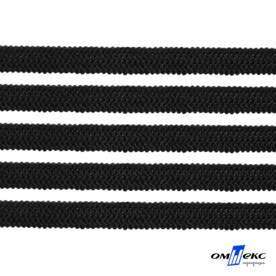 Лента эластичная вязанная (резинка) 4 мм (200+/-1 м) 400 гр/м2 черная бобина "ОМТЕКС" - купить в Абакане. Цена: 1.78 руб.