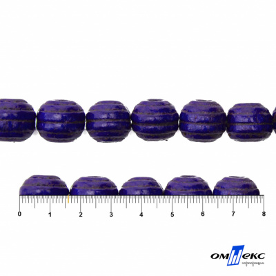 0309-Бусины деревянные "ОмТекс", 16 мм, упак.50+/-3шт, цв.018-фиолет - купить в Абакане. Цена: 62.22 руб.
