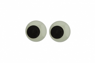 Глазки для игрушек, круглые, с бегающими зрачками, 12 мм/упак.50+/-2 шт, цв. -черно-белые - купить в Абакане. Цена: 38.32 руб.