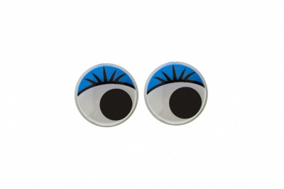 Глазки для игрушек, круглые, с бегающими зрачками, 8 мм/упак.50+/-2 шт, цв. -синий - купить в Абакане. Цена: 59.05 руб.