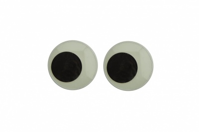 Глазки для игрушек, круглые, с бегающими зрачками, 18 мм/упак.50+/-2 шт, цв. -черно-белые - купить в Абакане. Цена: 41.81 руб.