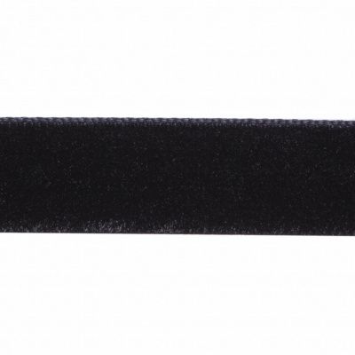 Лента бархатная нейлон, шир.12 мм, (упак. 45,7м), цв.03-черный - купить в Абакане. Цена: 448.27 руб.