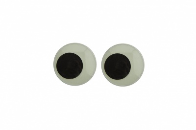 Глазки для игрушек, круглые, с ресничками, 10 мм/упак.50+/-2 шт, цв. -черно-белые - купить в Абакане. Цена: 21.24 руб.