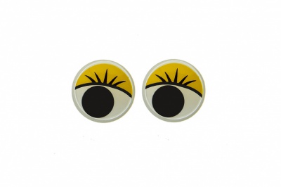 Глазки для игрушек, круглые, с бегающими зрачками, 8 мм/упак.50+/-2 шт, цв. -желтый - купить в Абакане. Цена: 59.05 руб.