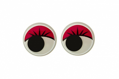 Глазки для игрушек, круглые, с бегающими зрачками, 12 мм/упак.50+/-2 шт, цв. -красный - купить в Абакане. Цена: 95.04 руб.