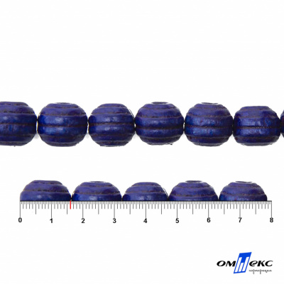 0309-Бусины деревянные "ОмТекс", 16 мм, упак.50+/-3шт, цв.006-синий - купить в Абакане. Цена: 62.22 руб.